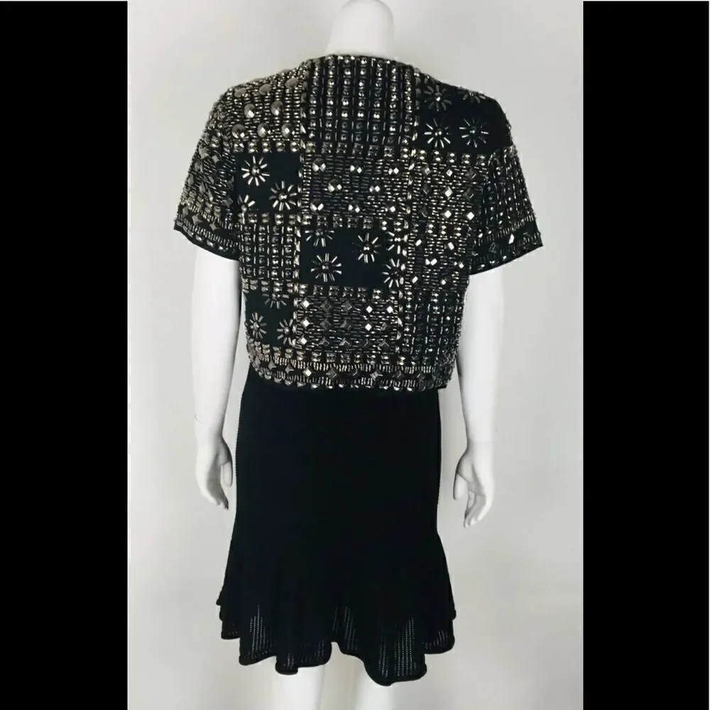 Studded Metallic Metal Short Sleeve Jacket